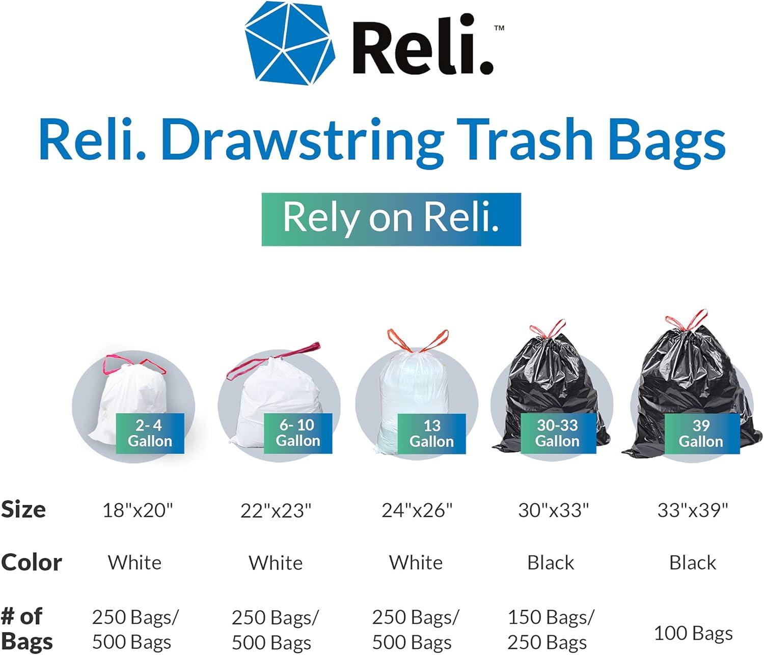 image610 Gallon Trash Bags Drawstring 250 Count 22x23 6 8 10 Gallon Drawstring Garbage Bags White Trash Can Liners Small Medium