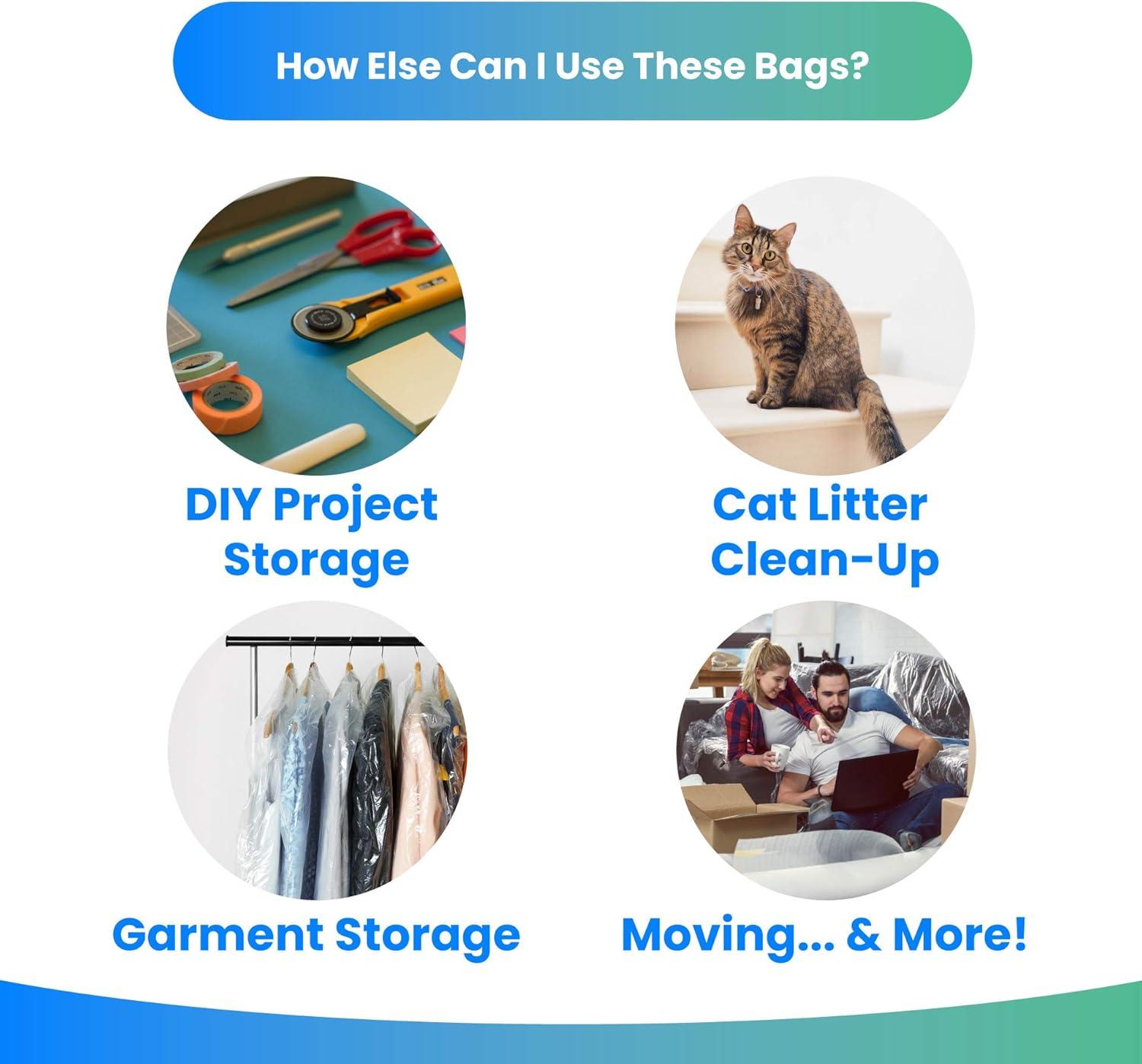 imageReli 12 Gallon Trash Bags 2000 Bags Clear Bathroom Strong Garbage