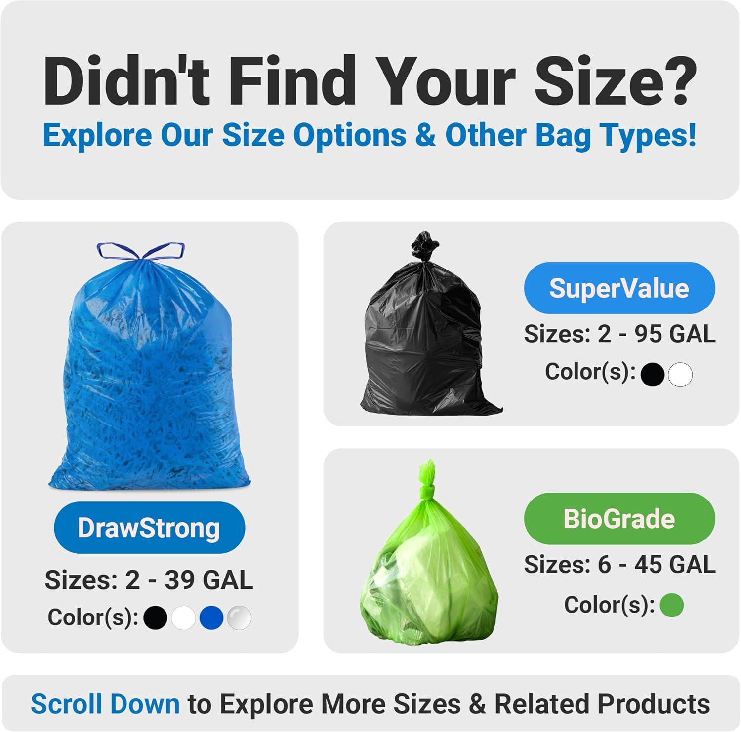 imageReli 13 Gallon Trash Bags Drawstring 100 Count Tall Kitchen Garbage Bags Unscented Ideal for Kitchen Home Blue Recycling Can Liners wDrawstring