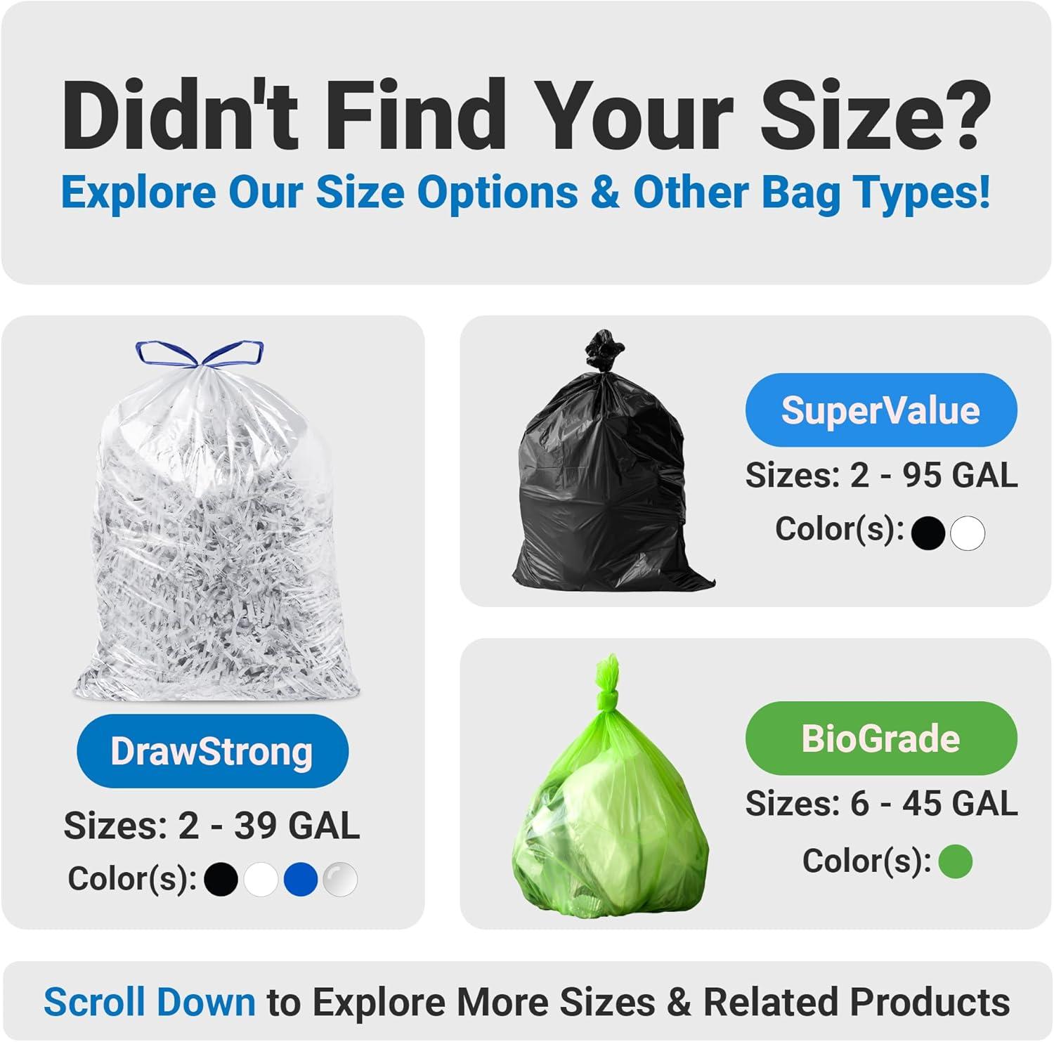 imageReli 13 Gallon Trash Bags Drawstring 100 Count Tall Kitchen Garbage Bags Unscented Ideal for Kitchen Home Clear Recycling Can Liners wDrawstring