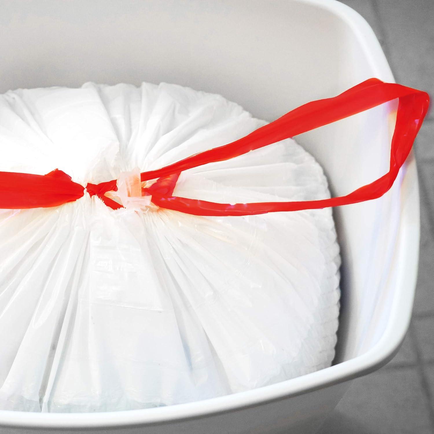 imageReli 24 Gallon Trash Bags Drawstring 250 Count 18x 20 Small Garbage Bags 4 Gallon Drawstring Handles White Trash Can Liners 2 Gal 3Gal 4Gal Small Bin Liners Office250 Count Pack of 1