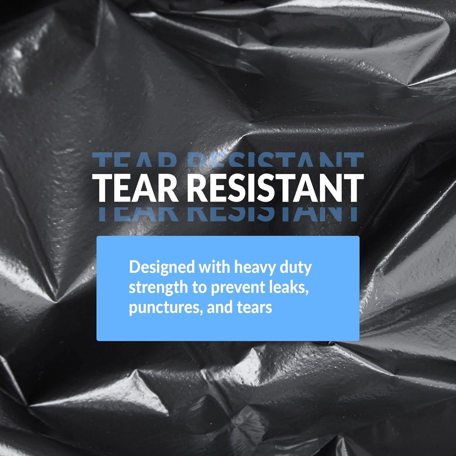 imageReli 40 to 45 Trash Bags Heavy Duty 50 Trash Bags Super Sizeable for Serious Garbage Cleanup Black
