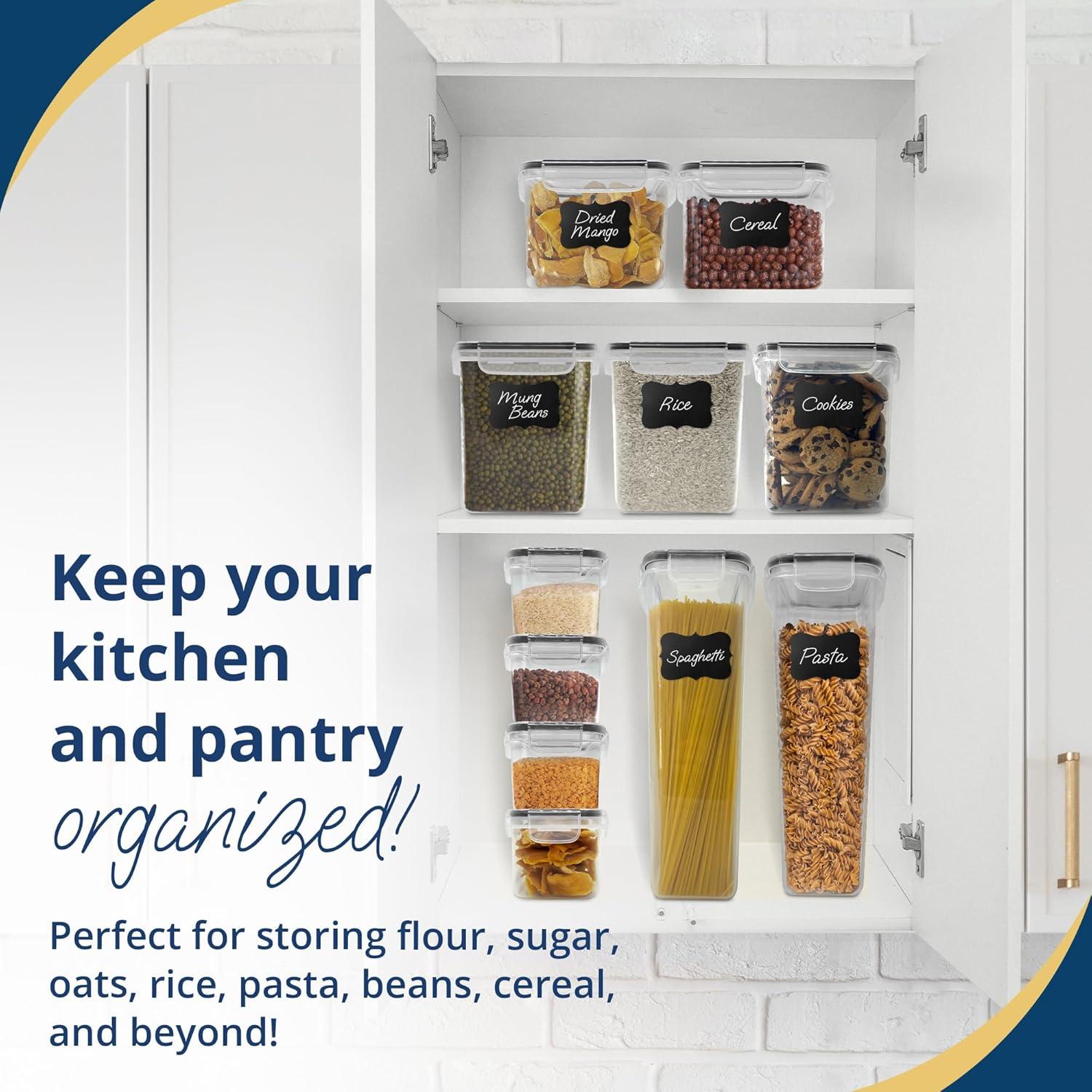 imageReli Airtight Food Storage Containers with Lids 26 Sets Kitchen Organizers and Storage Pantry Organizers BPA Free Plastic Food Containers Mega Variety Pack wMeasuring Cup 30 Labels Pen