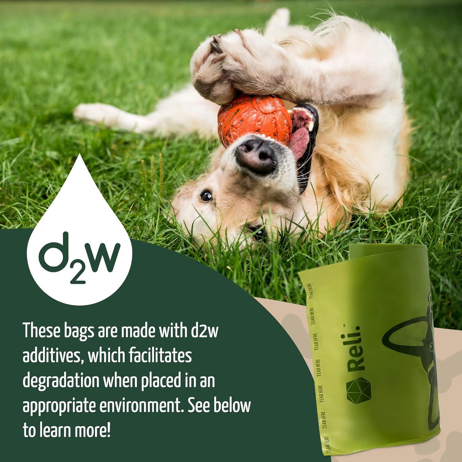 imageReli Biodegradable Dog Poop Bags wHolder 1200 Count 80 Rolls Bulk Leash Clip Dispenser 9x13 Large Dog Bags for Poop Green EcoFriendly Oxobiodegradable Waste Disposal Refills Unscented