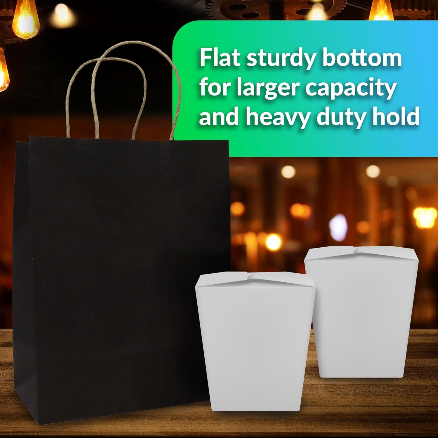 imageReli Black Paper Bags 55 Pack 8 x 45 x 1025 Black Gift Bags with Handles Kraft Paper MultiPurpose for Shopping Retail Small Gifts Takeout DIY Party Favors