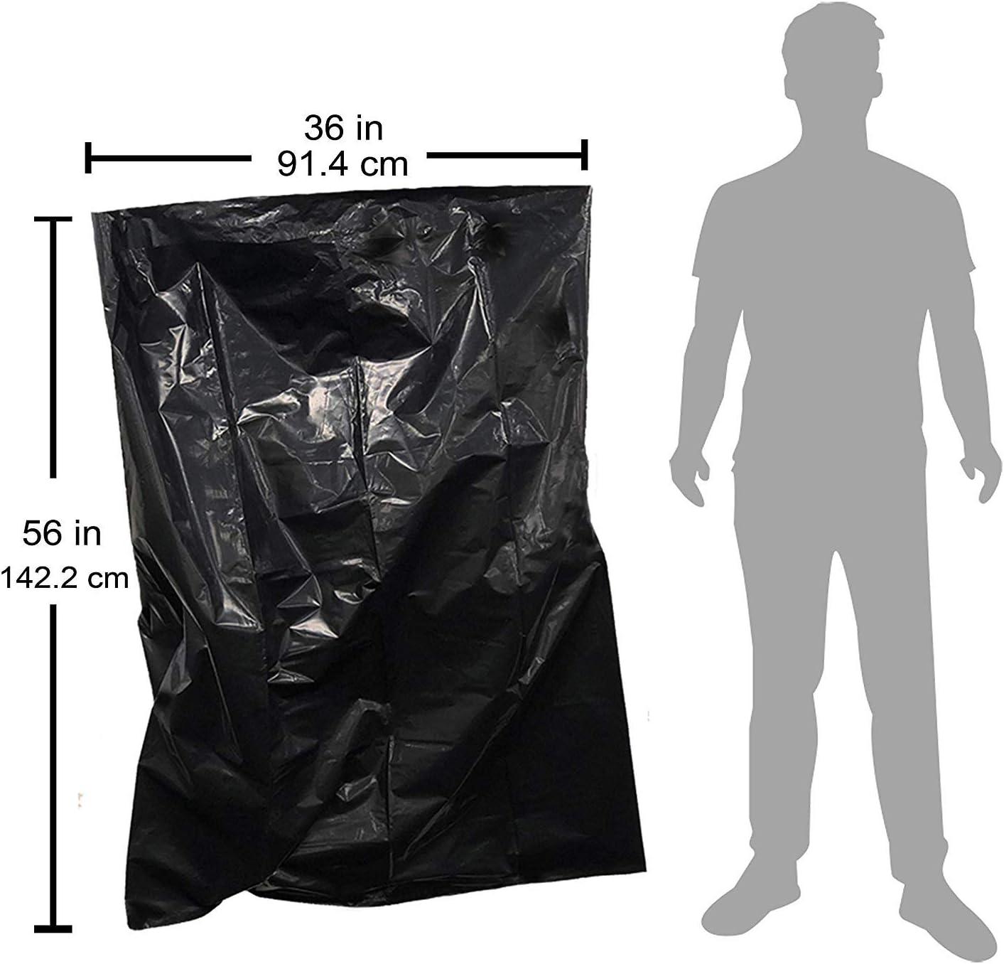 imageReli Contractor Garbage Bags 55 Gallon 20 Trash Bags Heavy Duty Black Contractor