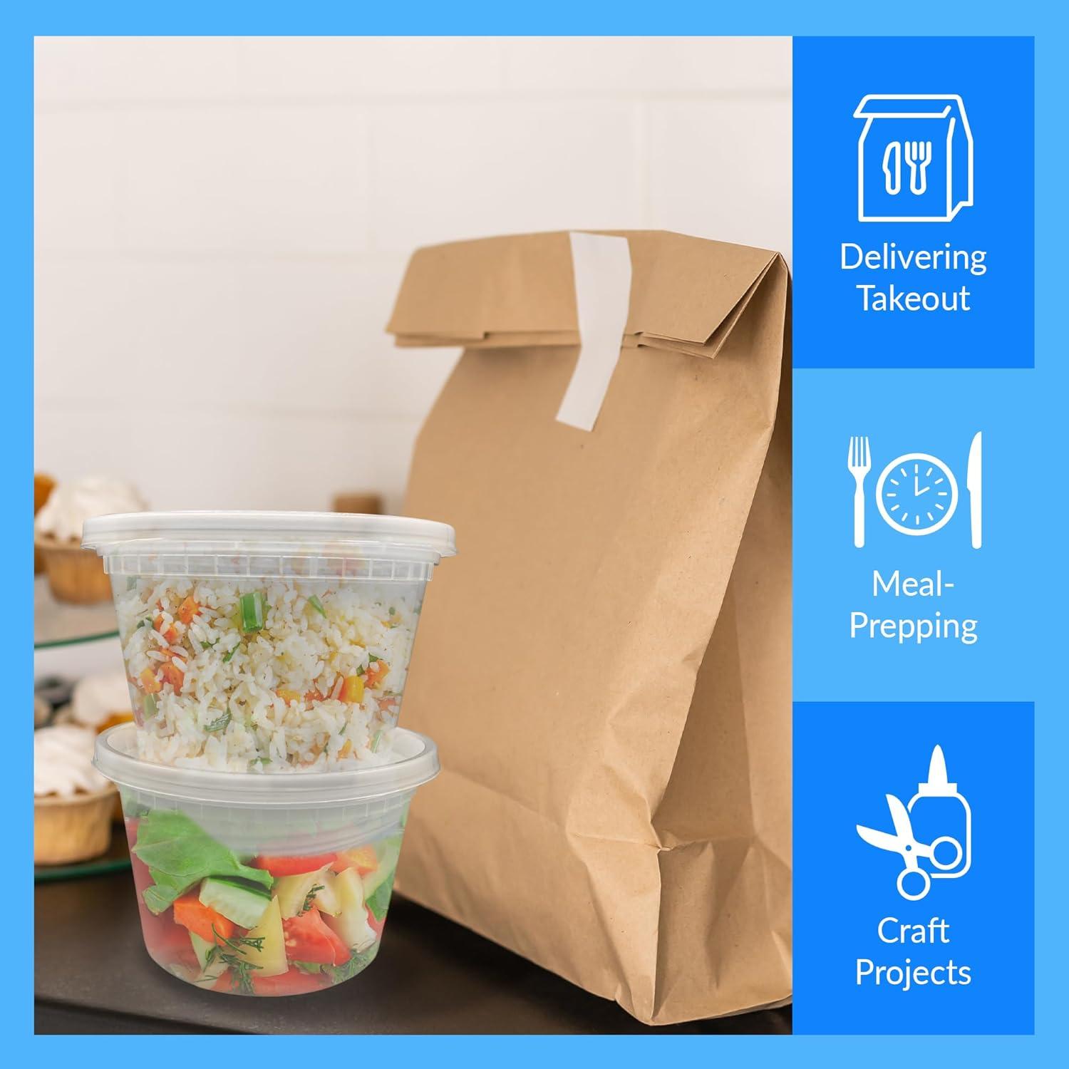 imageReli Deli Containers with Lids 25 Sets 16 oz Plastic Containers with Lids To Go Meal Prep Food Storage BPA Free Plastic amp Disposable Microwave Dishwasher Freezer Safe