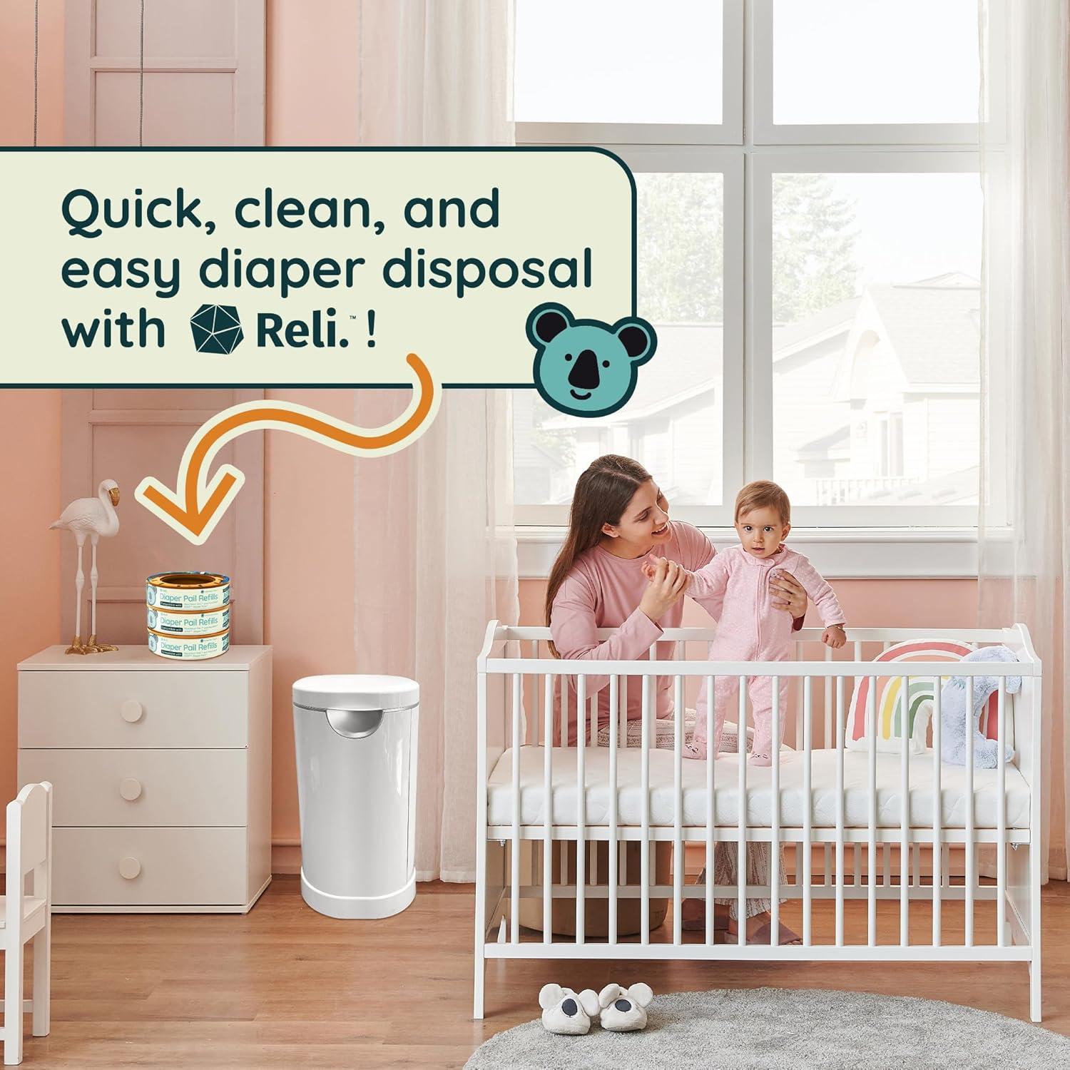 imageReli Diaper Pail Refill Bags Compatible with Munchkin Step Pail 3 Pack Pail Refills wLavender Scent Odor Blocking Strong Easy Replacement Holds up to 840 Diapers