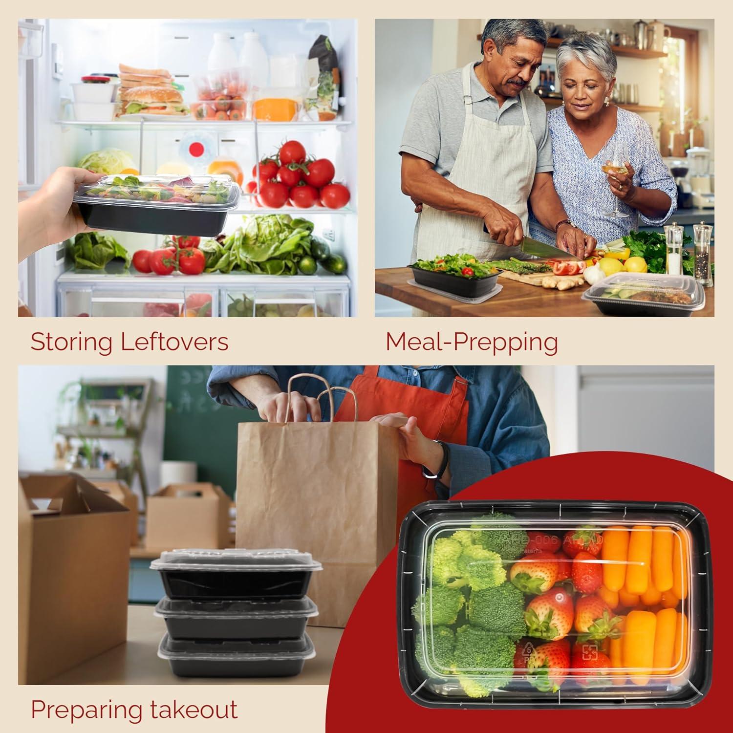 imageReli Meal Prep Containers 50 Pack 32 oz 1 Compartment Food Containers with Lids Microwavable Freezer Dishwasher Safe Bento Box32oz