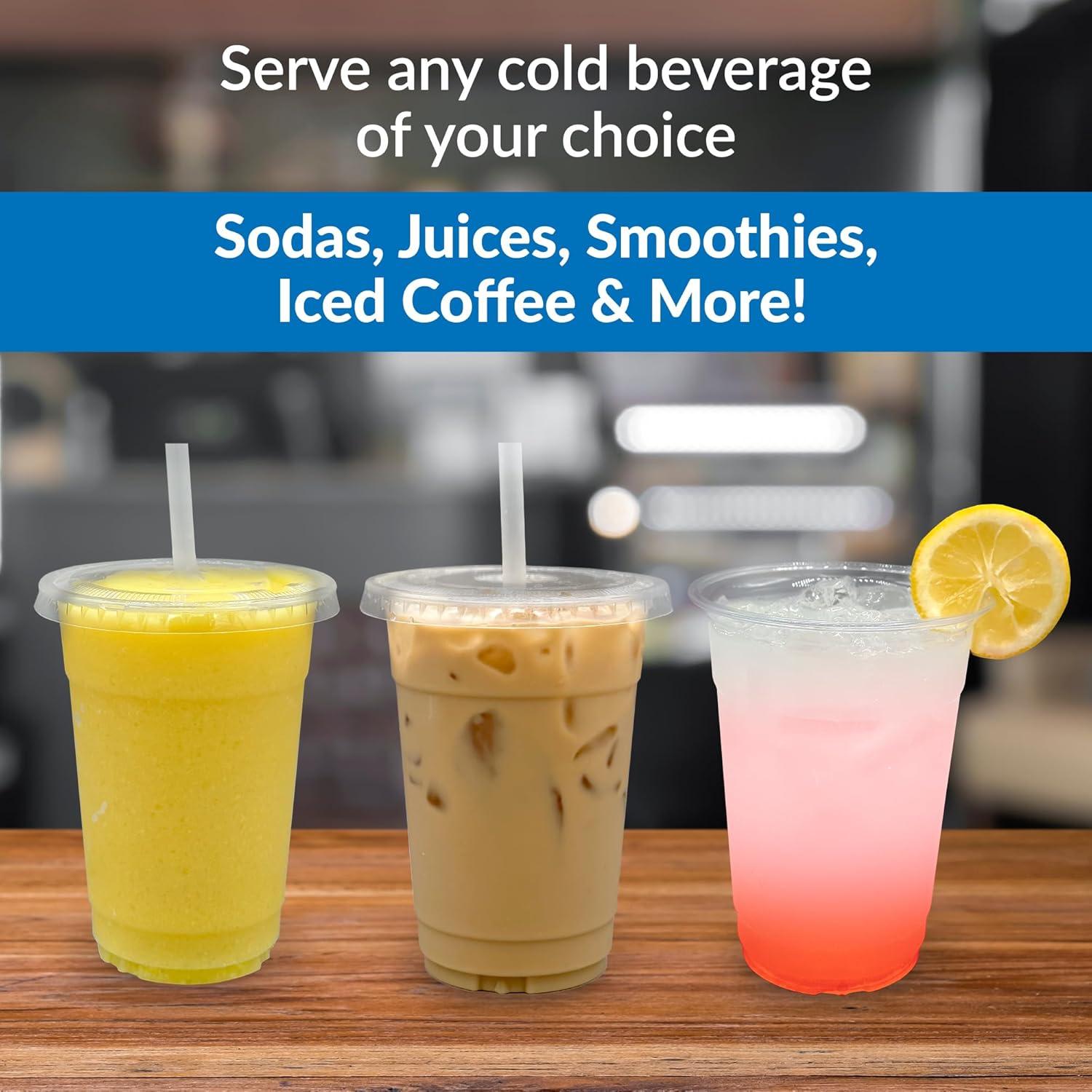 imageReli Plastic Cups with Lids 16 oz 150 Sets Clear Plastic Cups with Lids To Go Leak Proof Use for Smoothies Iced Coffee150