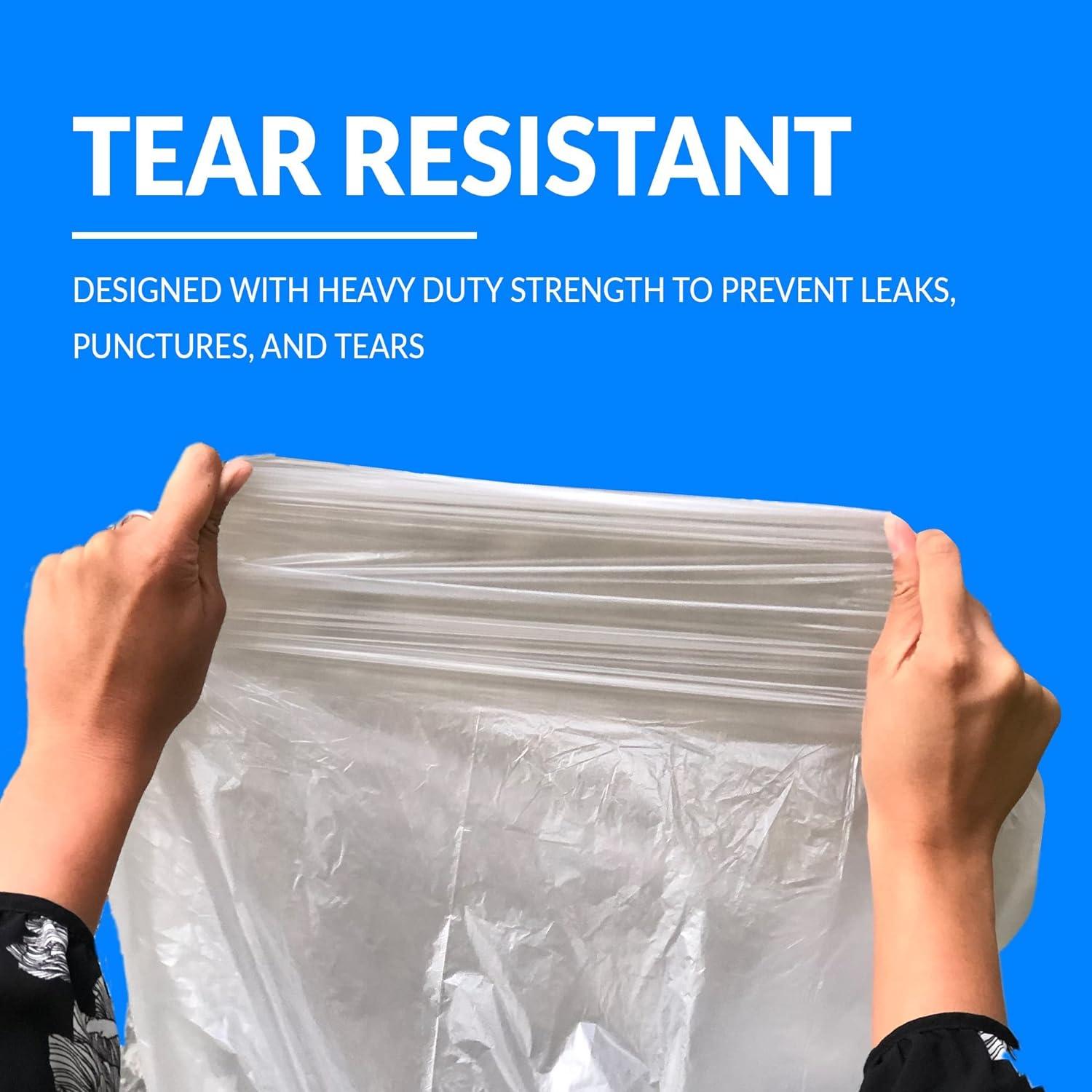imageReli SuperValue 5560 Gallon Trash Bags 50 Count Made in USA Heavy Duty Clear MultiUse Garbage Bags