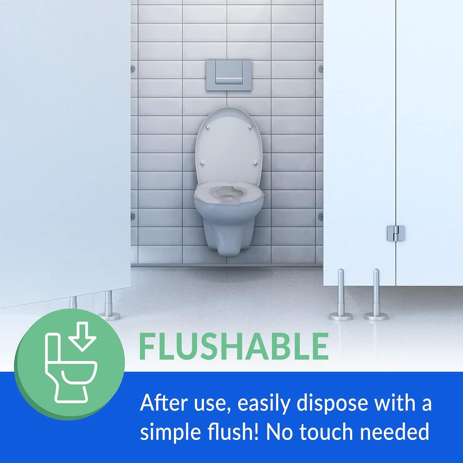 imageReli Toilet Seat Covers 2000 Pcs 8 Packs of 250 Disposable Toilet Seat Cover Flushable 14x16 HalfFold Paper Liners for Restroom Bathroom Travel Camping Kids Potty Training