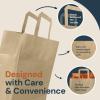 Reli. 10x5x13 in. Brown Paper Bags with Handles | 55 Pack | Kraft Paper Shopping Bags with Flat Handles | Ideal for Gifts, Retail, Shopping, Merchandise, Take Out/To Go, Party, Crafts