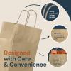 Reli. 10x5x13 in. Brown Paper Bags with Handles | 55 Pack | Kraft Paper Shopping Bags with Twist Handles | Ideal for Gifts, Retail, Shopping, Merchandise, Take Out/To Go, Party, Crafts