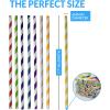 Reli. 400 Pack Paper Straws (Assorted Colors) | Paper Straws for Drinking – Disposable, Biodegradable/Eco-Friendly | Rainbow, Multi-Color | Use for Crafts, Party Decoration, Restaurants