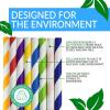 Reli. 400 Pack Paper Straws (Assorted Colors) | Paper Straws for Drinking – Disposable, Biodegradable/Eco-Friendly | Rainbow, Multi-Color | Use for Crafts, Party Decoration, Restaurants