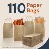 Reli. 5.25×3.25×8 in. Small Paper Bags with Handles | 110 Pack | Kraft Brown Paper Bags with Twist Handles Bulk | Ideal for Gifts, Retail, Shopping, Merchandise, Crafts