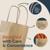 Reli. 5.25×3.25×8 in. Small Paper Bags with Handles | 55 Pack | Kraft Brown Paper Bags with Twist Handles | Ideal for Gifts, Retail, Shopping, Merchandise, Crafts