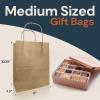 Reli. 8×4.5×10.25 in. Brown Paper Bags with Handles | 110 Pack | Kraft Brown Paper Bags with Twist Handles Bulk | Ideal for Gifts, Retail, Shopping, Merchandise, Crafts