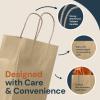 Reli. 8×4.5×10.25 in. Brown Paper Bags with Handles | 110 Pack | Kraft Brown Paper Bags with Twist Handles Bulk | Ideal for Gifts, Retail, Shopping, Merchandise, Crafts