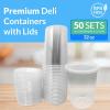 Reli. Deli Containers with Lids (50 Sets), 32 oz | Plastic Deli Containers with Lids 32oz | Disposable To Go Food Storage | Microwave & Freezer Safe (Clear)
