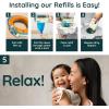Reli. Diaper Pail Refill Bags, Compatible with Munchkin Step, Pail (3 Pack) | Pail Refills w/Lavender Scent | Odor Blocking, Strong, Easy Replacement | Holds up to 840 Diapers