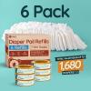 Reli. Diaper Pail Refill Bags, Compatible with Munchkin Step, Pail (6 Pack) | Pail Refills w/Lavender Scent | Odor Blocking, Strong, Easy Replacement | Holds up to 1,680 Diapers