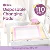 Reli. Disposable Changing Pads for Baby (110 Pack) | 13″ x 18″ Pink Disposable Diaper Changing Pad Liners | Super Absorbent, Leak-Proof | Waterproof, Quick Dry Underpads