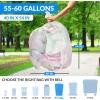 Reli. Easy Grab Trash Bags, 55-60 Gallon (150 Count) (Clear) – Star Seal Super High Density Rolls – Heavy Duty Can Liners, Garbage Bags, Bulk Bags – 50, 55, 60 Gallon Capacity(1 Count (Pack of 150))