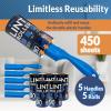 Reli. Lint Rollers for Pet Hair Extra Sticky, 450 Sheets Total | Dog & Cat Hair Remover | 5 Rolls + 5 Reusable Handles, 90 Sheets Per Roll | Lint Remover for Clothes, Couch | Easy Peel Sheets