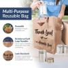 Reli. Reusable Thank You Bags | 125 Pack, 2 Mil | Brown/Kraft Shopping Bags Plastic | 12″ L x 6.75″ W x 14″ H | Ideal for Groceries, Retail, Food Take Out/To Go, Small Business