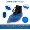 Reli. Shoe Covers, Disposable | 50 Pack (25 Pairs) – One Size Fits All | Non Slip, Disposable Shoe Covers for Indoors | Disposable Booties Shoe Protector – Waterproof, Plastic Single Use | Blue