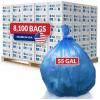 Reli. 55-60 Gallon Recycling Bags | Heavy Duty | 8,100 Total | 75 Bags/Case, 108 Cases/Pallet | Made in USA | Blue
