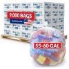 Reli. 55-60 Gallon Trash Bags | Heavy Duty | 9,000 Total | 150 Bags/Case, 60 Cases/Pallet | Made in USA | Clear