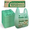 Reli. Biodegradable Thank You Bags | 1,050 Count (11.5″ x 6.5″ x 21″) | Green Plastic Bags with Handles | Ideal for Grocery, Shopping, Food Take Out, Small Business | Oxo-Biodegradable Plastic