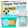 Reli. Diaper Pail Refill Bags, Compatible with Dekor Classic (10 Pack) | Diaper Dekor Refills w/Powder Fresh Scent | Odor Blocking, Strong, Easy Replacement Bags | Holds up to 4950 Diapers