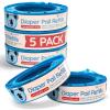 Reli. Diaper Pail Refill Bags, Compatible with Genie Complete, Expressions (5 Pack) | Pail Refills Unscented | Odor Blocking, Strong, Easy Replacement | Holds up to 1,400 Newborn Diapers
