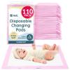 Reli. Disposable Changing Pads for Baby (110 Pack) | 13″ x 18″ Pink Disposable Diaper Changing Pad Liners | Super Absorbent, Leak-Proof | Waterproof, Quick Dry Underpads