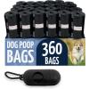 Reli. Dog Poop Bags w/Holder (360 Pack – 24 Rolls) | Leash Clip Dispenser | 9×13″ Large Dog Bag for Poop | Black Pet Waste Carrier Refills w/Clip Dispenser | Unscented, Leak Proof