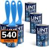 Reli. Lint Rollers for Pet Hair Extra Sticky, 540 Sheets Total | Dog & Cat Hair Remover | 6 Rolls + 3 Reusable Handles, 90 Sheets Per Roll | Lint Remover for Clothes, Couch | Easy Peel