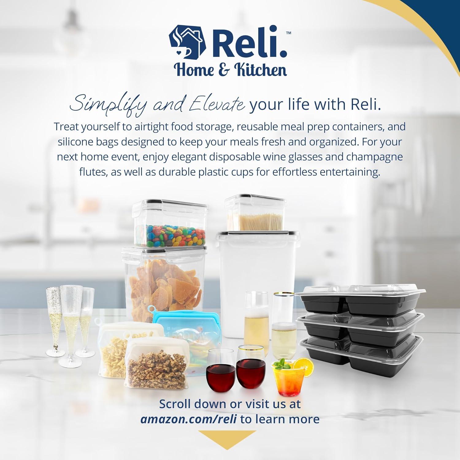 imageReli Airtight Food Storage Containers with Lids 16 Sets Kitchen Organizers and Storage Pantry Organizers BPA Free Plastic Food Containers Super Variety Pack wMeasuring Cup 18 Labels Pen