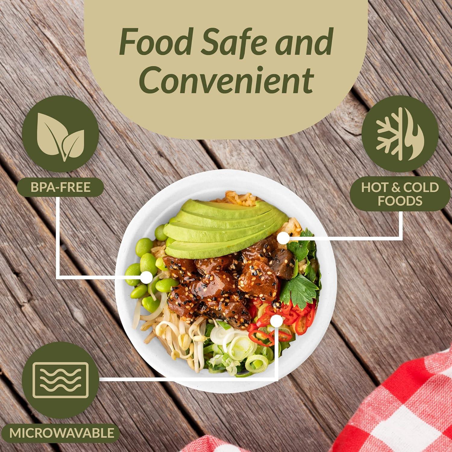 imageReli Compostable Paper Bowls 16 oz 250 Pack Bulk White Paper Bowls Disposable EcoFriendly Heavy Duty Biodegradable Sugar Cane Fiber Material Small Bagasse Use for Soups 16oz