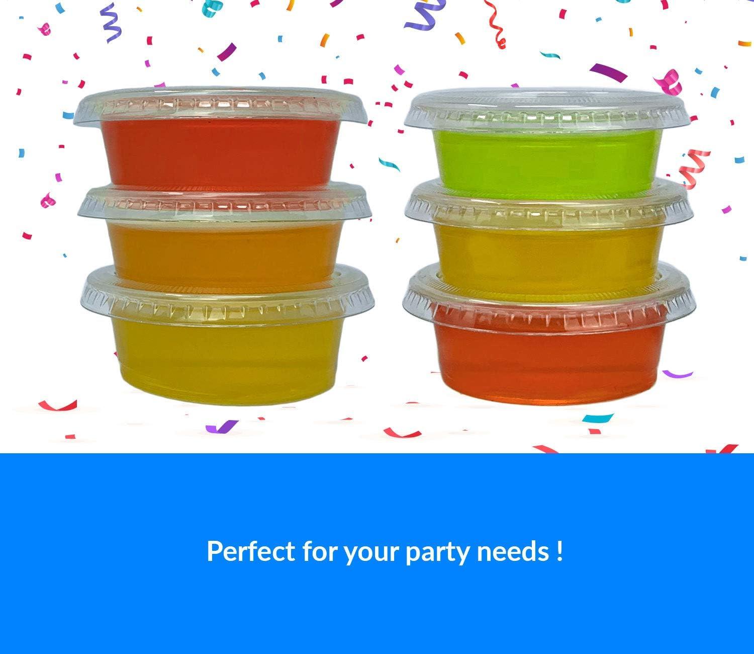 imageReli Condiment Cups with Lids 15 oz 250 Sets Jello Shot CupsPlastic Disposable Portion Cups 1oz 15oz Capacity PortionSouffle 1 oz for Condiment Sauce