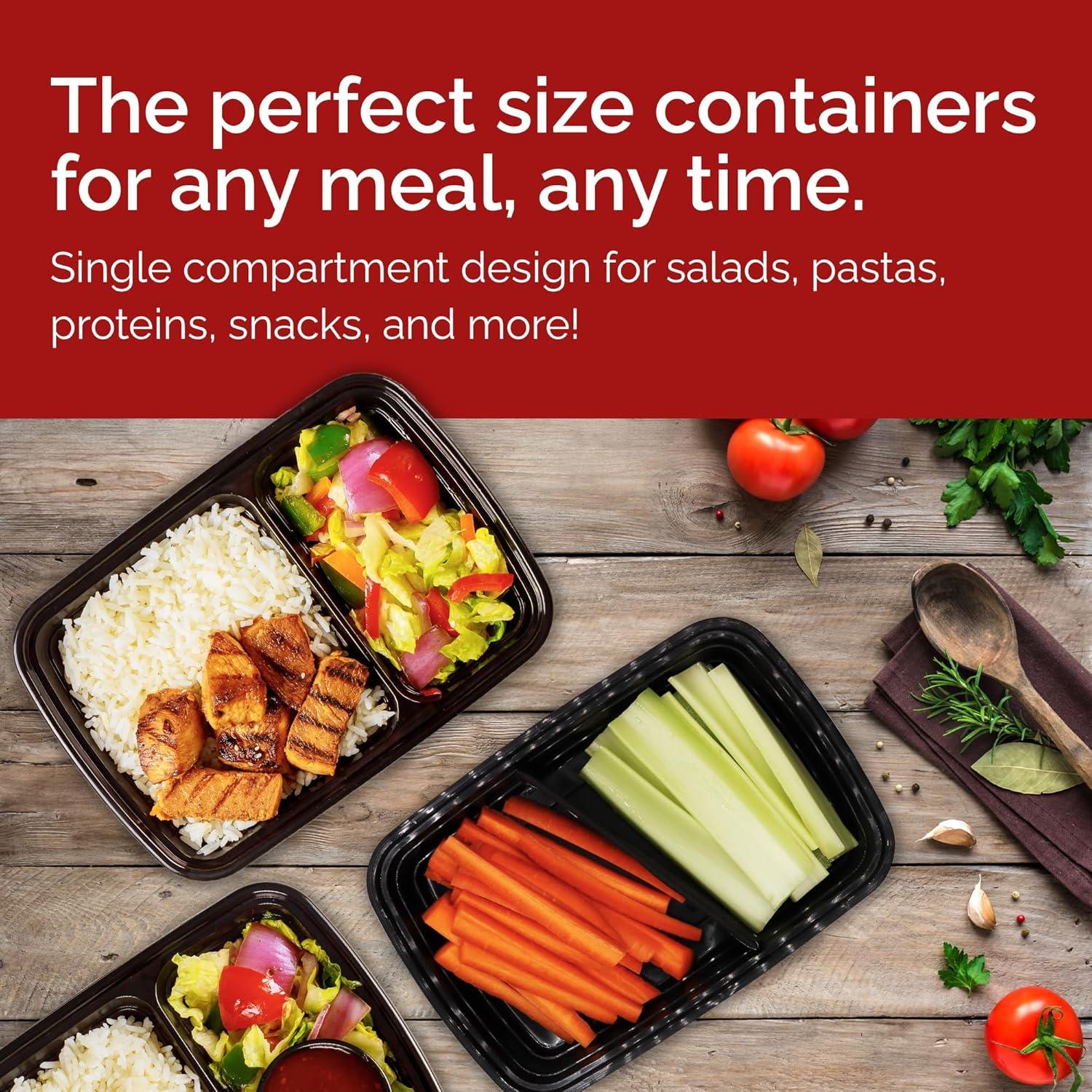 imageReli Meal Prep Containers 32 oz 25 Pack 2 Compartment Meal Prep Containers Reusable Microwave Safe Plastic Togo Box for Food Boxes for Takeout To Go Leftover Food