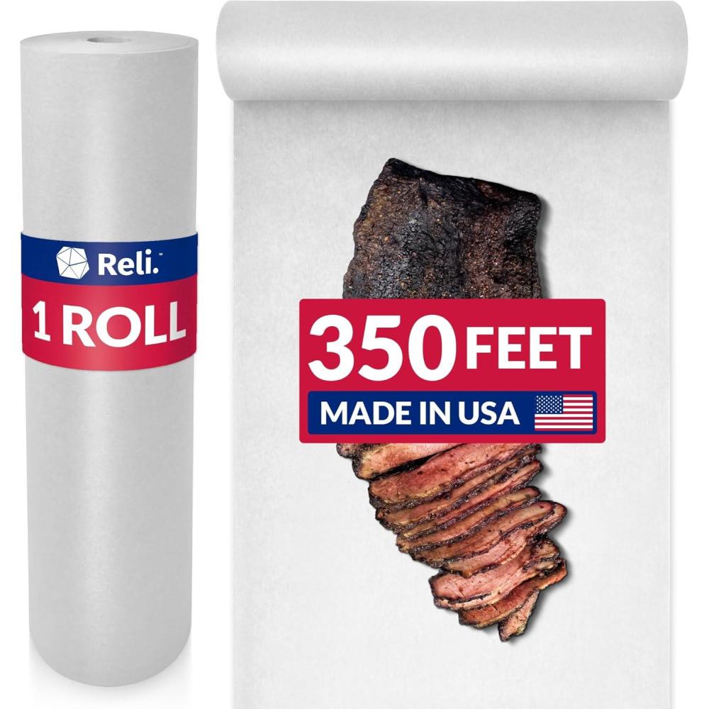 imageReli Butcher Paper Roll 18 Inch x 350 4200 Butcher Paper Roll Made in USA For Smoker Sublimation White FoodGrade Unwaxed