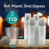 Reli. (110 Count 1 oz Plastic Shot Glasses Disposable | Clear Jello Shot Cups | Mini Plastic Cups for Party, Sauces, Samples | BPA Free, Shatterproof, 1oz Mini Glasses Disposable(1 oz (110 Count))