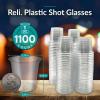 Reli. (1100 Count 1 oz Plastic Shot Glasses Disposable | Clear Jello Shot Cups | Mini Plastic Cups for Party, Sauces, Samples | BPA Free, Shatterproof, 1oz Mini Glasses Disposable