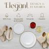 Reli. (120 Pcs Plastic Plates Disposable Combo | White w/Gold Rim | 10.25″ Dinner Size (60 Pcs) & 7.5″ Dessert Size (60 Pcs) | Heavy Duty Fancy Plates for Party, Wedding | Hard Plastic
