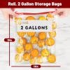Reli. 2 Gallon Slider Bags (150 Count) 13×15 inch Jumbo Food Storage Bags, 2 Gallon | Slider, Write on Label | Bulk 2Gal Sliding Storage | Extra Large Clear w/Red Sliding Closure for Food(2 Gallons (13×15 inch))