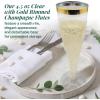 Reli. Champagne Flutes Plastic | 55 Pack | 4.5 oz – Gold Rim Clear | Premium Plastic Champagne Flutes | Party-Perfect for Celebrations